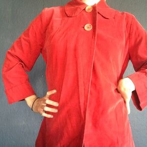 Adorable Handmade Vintage 60s Red Corduroy Coat